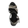 Zwarte sleehakken sandalen met print