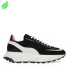 Vegan zwart witte sneakers met roze detail