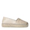 Espadrilles en cuir avec imprimé croco - beige