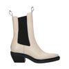 Chelsea boots en cuir avec bout pointu - beige