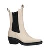 Chelsea boots en cuir avec bout pointu - beige