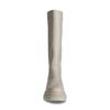 Bottines hautes en cuir avec semelle plateforme - beige