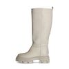 Bottines hautes en cuir avec semelle plateforme - beige