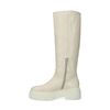 Chelsea boots montantes en cuir - beige