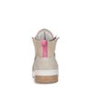 Baskets mi-hautes aux détails métallisés et roses - beige