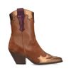 Santiags en cuir avec détails métallisés - marron