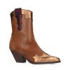 Santiags en cuir avec détails métallisés - marron