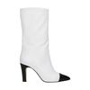 Bottes courtes en cuir à talon - blanc