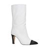 Bottes courtes en cuir à talon - blanc