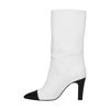 Bottes courtes en cuir à talon - blanc