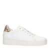 Baskets en cuir avec imprimé léopard - blanc