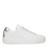 Baskets cuir à plateforme avec détails - blanc