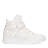 Baskets mi-hautes en cuir - blanc