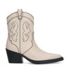 Santiags en cuir avec surpiqûres - blanc cassé