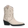 Santiags en cuir avec surpiqûres - blanc cassé
