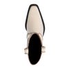 Santiags en cuir avec surpiqûres - blanc cassé