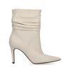 Bottes courtes en cuir avec talon aiguille - blanc