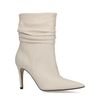 Bottes courtes en cuir avec talon aiguille - blanc