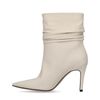 Bottes courtes en cuir avec talon aiguille - blanc
