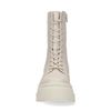 Bottes à lacets en cuir avec semelle plateforme - blanc cassé
