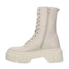 Bottes à lacets en cuir avec semelle plateforme - blanc cassé