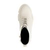 Bottes à lacets en cuir avec semelle plateforme - blanc cassé