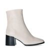 Bottines cuir à talon - blanc cassé