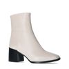 Bottines cuir à talon - blanc cassé