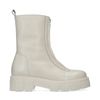 Bottines en cuir avec fermeture éclair - blanc cassé
