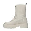 Bottines en cuir avec fermeture éclair - blanc cassé