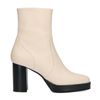 Bottines cuir à talon - blanc cassé