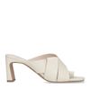 Mules à larges brides en cuir - latte