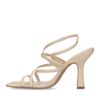 Sandales à talon à brides et au bout carré - crème