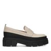 Loafers en cuir beiges avec semelle chunky