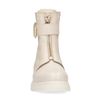 Bottines motardes en cuir avec boucle - beige