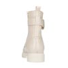 Bottines motardes en cuir avec boucle - beige