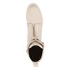 Bottines motardes en cuir avec boucle - beige