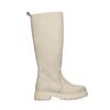 Bottes hautes en cuir - beige