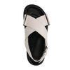 Sandales cuir à plateforme avec brides croisées - blanc cassé