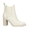 Chelsea boots en cuir avec talon - blanc cassé