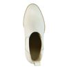 Chelsea boots en cuir avec talon - blanc cassé