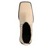 Bottines cuir avec talon cubain - blanc cassé