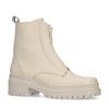 Bottines motardes en cuir - blanc cassé