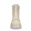 Bottines motardes en cuir - blanc cassé