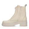 Bottines motardes en cuir - blanc cassé
