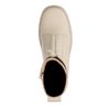 Bottines motardes en cuir - blanc cassé