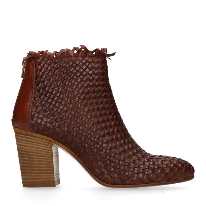 bottines cuir tressé