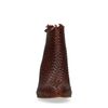 Bottines cuir à talon tressées - marron