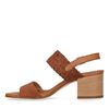 Sandales cuir avec détail tressé - marron