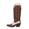 Santiags en cuir avec surpiqûres - marron